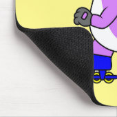 イラストレーションティラノサウルススケートで滑るのレックス。 マウスパッド (コーナー)