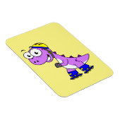 イラストレーションティラノサウルススケートで滑るのレックス。 マグネット (右側)