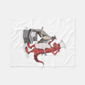 イラストレーションティラノサウルスレックスシェフ料理。 フリースブランケット (正面(横))