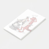 イラストレーションティラノサウルスレックスシェフ料理。 ポストイット (アングル)