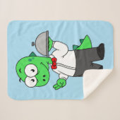 イラストレーションティラノサウルスレックス食品ウェイター。 シェルパブランケット (正面(横))