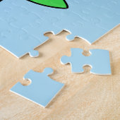 イラストレーションティラノサウルスレックス食品ウェイター。 ジグソーパズル (側面)