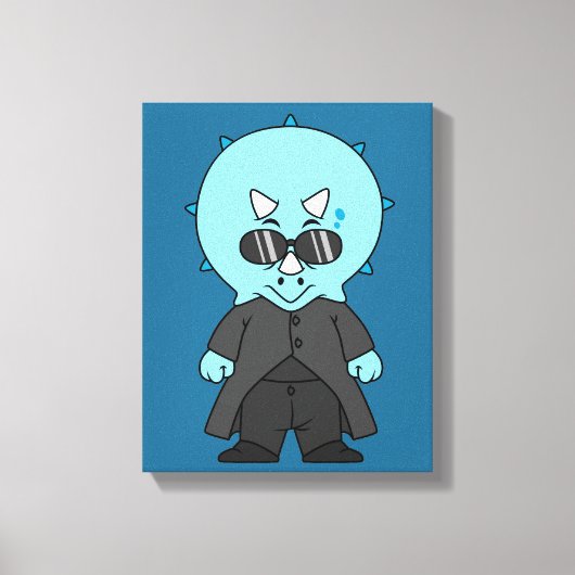 イラストレーショントリケラトプス。 キャンバスプリント (正面)