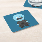 イラストレーショントリケラトプス。 スクエアペーパーコースター (アングル)