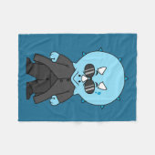 イラストレーショントリケラトプス。 フリースブランケット (正面(横))