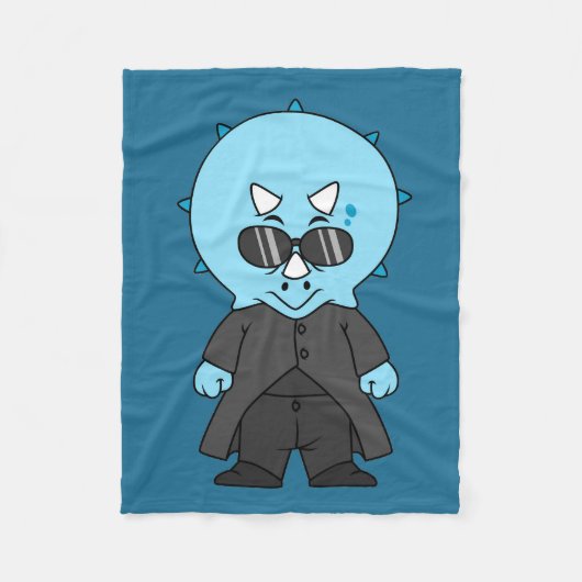 イラストレーショントリケラトプス。 フリースブランケット (正面)