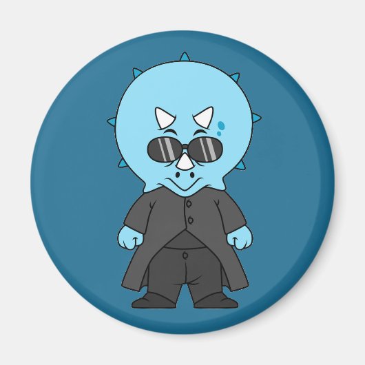 イラストレーショントリケラトプス。 マグネット (正面)