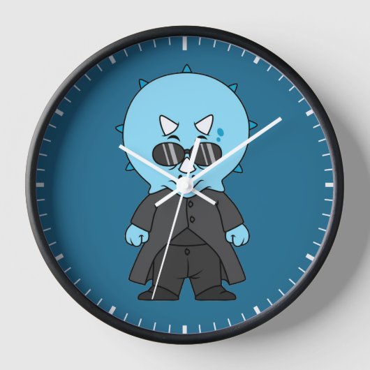 イラストレーショントリケラトプス。 壁時計 (正面)