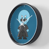 イラストレーショントリケラトプス。 壁時計 (傾斜)