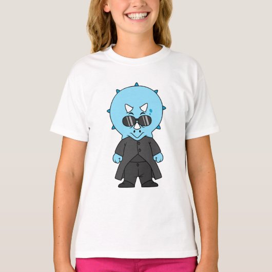イラストレーショントリケラトプス。 Tシャツ (正面)
