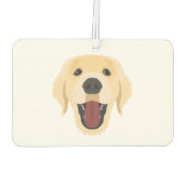イラストレーションドッグ顔ゴールデンリトリバー カーエアーフレッシュナー (裏面)