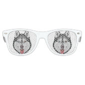 イラストレーションドッグ顔シベリアハスキー キッズサングラス (正面)