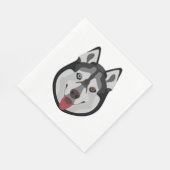 イラストレーションドッグ顔シベリアハスキー スタンダードランチョンナプキン (角)