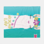 イラストレーションノドラマラマwithモノグラム フリースブランケット (正面(横))