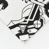 イラストレーションバイクスクーターとヘルメット フリースブランケット (角)