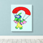 イラストレーションパラシュートの。 キャンバスプリント (インサイチュ (ウッドフロア))