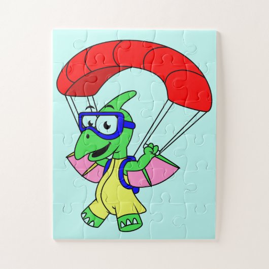 イラストレーションパラシュートの。 ジグソーパズル (縦)