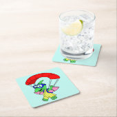 イラストレーションパラシュートの。 スクエアペーパーコースター (インサイチュ)