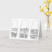 イラストレーションブダペストとハンガリー議会 カード (黄色い花)