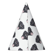 イラストレーションブラックラブラドールリトリーバーとスマイル パーティーハット (裏面)