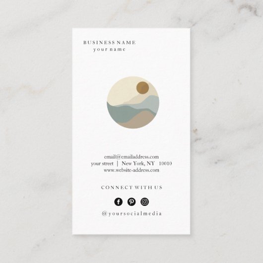 イラストレーションミニマモダンリスト名刺 名刺 (裏面)