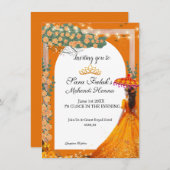 イラストレーションメフェンディヘナインディアン結婚ズ 招待状 (正面/裏面)