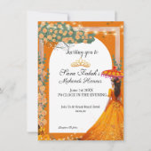 イラストレーションメフェンディヘナインディアン結婚ズ 招待状 (正面)