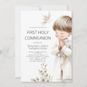 イラストレーションモダンボーイ祈第1聖餐式 招待状 (正面)