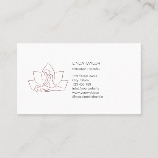 イラストレーションモダンマッサージセラピストビジネスカー 名刺