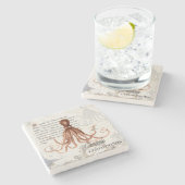 イラストレーションヴィンテージタコ🐙 ストーンコースター (横)