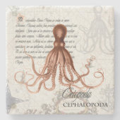 イラストレーションヴィンテージタコ🐙 ストーンコースター (正面)