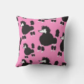 イラストレーションヴィンテージフランスのプードルの継ぎ目のないパター クッション (裏面)