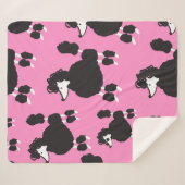 イラストレーションヴィンテージフランスのプードルの継ぎ目のないパター シェルパブランケット (正面(横))