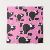 イラストレーションヴィンテージフランスのプードルの継ぎ目のないパター タペストリー (正面(横))