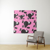 イラストレーションヴィンテージフランスのプードルの継ぎ目のないパター タペストリー (インサイチュ(横))