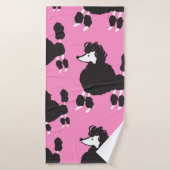 イラストレーションヴィンテージフランスのプードルシームレスパター バスタオル (バスタオル)