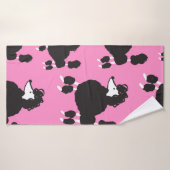 イラストレーションヴィンテージフランスのプードルシームレスパター バスタオル (バスタオル)