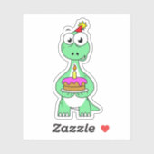 イラストレーション付き気管支お誕生日ケーキ。 シール (シート)