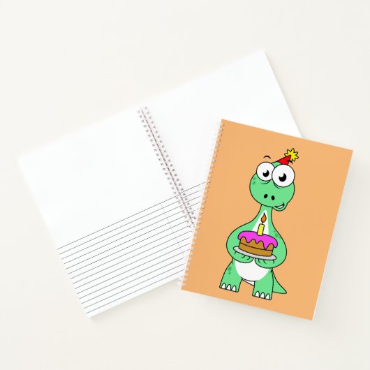 イラストレーション付き気管支お誕生日ケーキ。 ノートブック (内部)