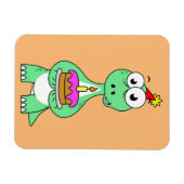 イラストレーション付き気管支お誕生日ケーキ。 マグネット (横)