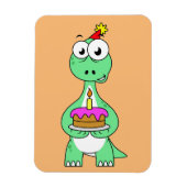 イラストレーション付き気管支お誕生日ケーキ。 マグネット (縦)