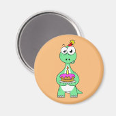 イラストレーション付き気管支お誕生日ケーキ。 マグネット (正面/裏面)