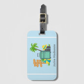 イラストレーション休暇のパーソナライズ ラゲッジタグ (正面縦)