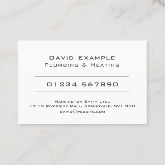 イラストレーション名刺付き配管工 名刺 (裏面)