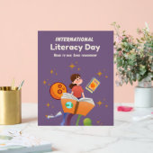 イラストレーション国際的・リテラシー・デイ・ポスター アクリルサイン (ウェディング)