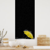 イラストレーション失ったイエローアンブレラ ポスター (キッチン)