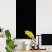 イラストレーション失ったイエローアンブレラ ポスター (ホームオフィス)