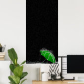 イラストレーション失ったグリーンアンブレラ ポスター (ホームオフィス)