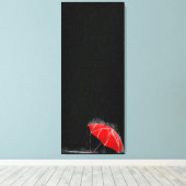 イラストレーション失ったレッドアンブレラ キャンバスプリント (インサイチュ (ウッドフロア))