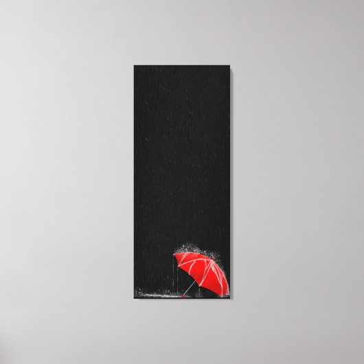 イラストレーション失ったレッドアンブレラ キャンバスプリント (正面)